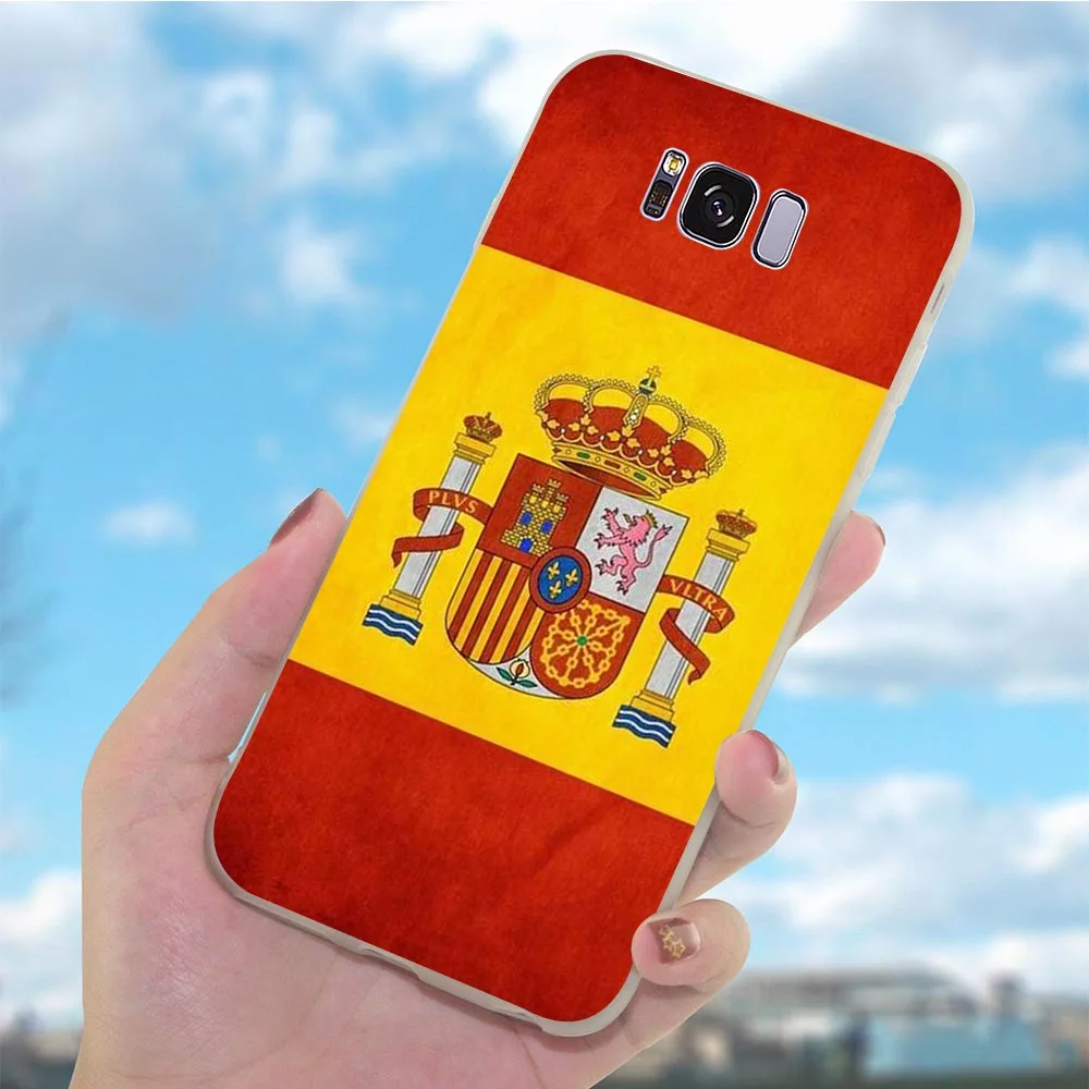 Мягкий чехол из ТПУ с испанским флагом для Samsung Galaxy S10 Plus S7 Edge M10 M20 M30 S6 S8 S9 S10e Note 8 10