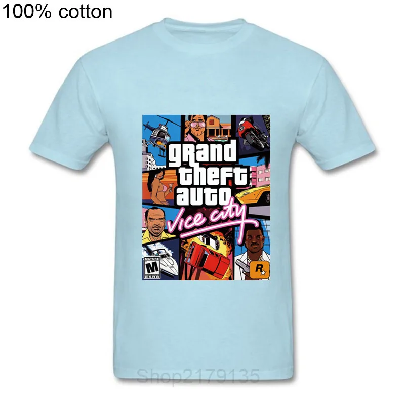 Дропшиппинг Grand Theft Auto Vice City футболка GTA футболки игровые мужские большой высокий