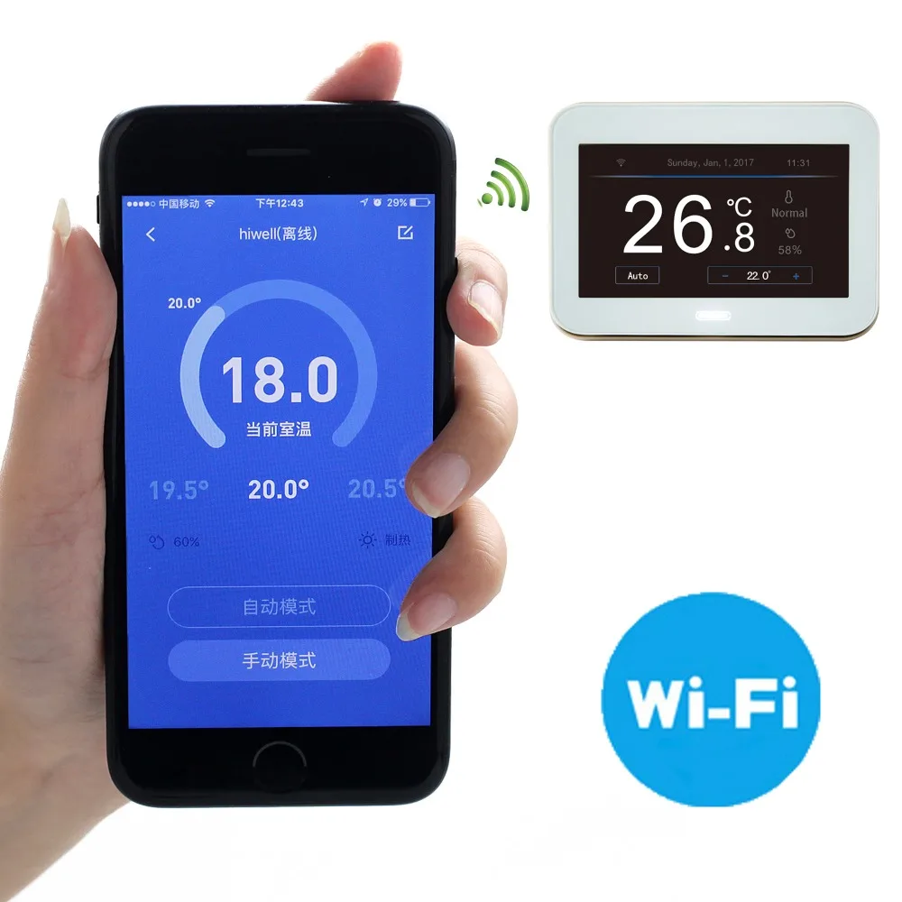 Бесплатная доставка комнатный термостат Wi Fi для напольного отопления 16A|wi-fi|wi-fi