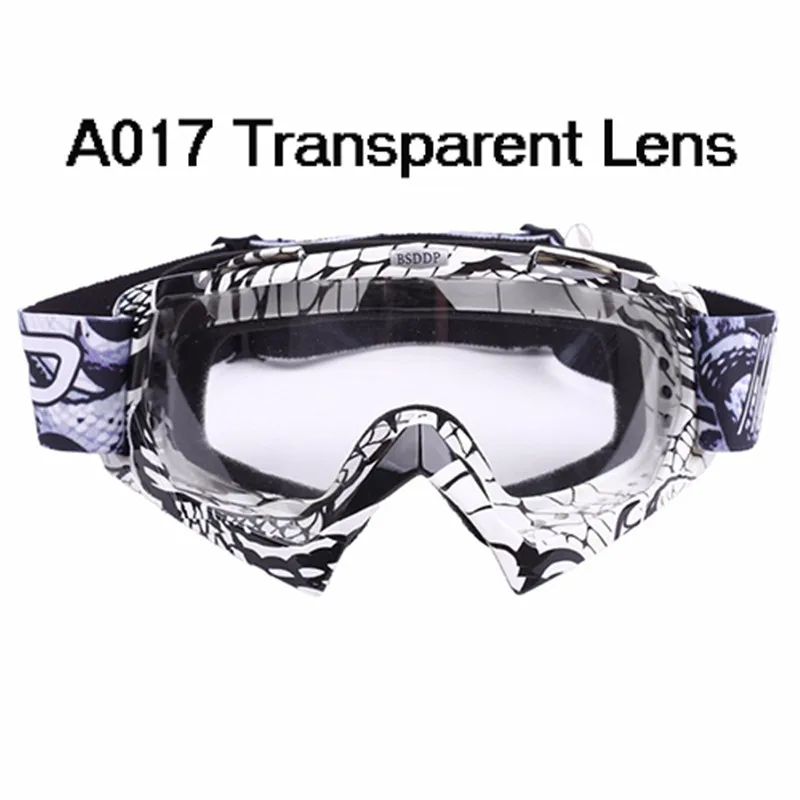 A017 Transparen Lens Мотоциклетные защитные шестерни гибкий крест шлем маска для лица очки для мотокросса объектив ATV Dirt Bike UTV очки шестерни очки - Цвет: A017 Transparen Lens