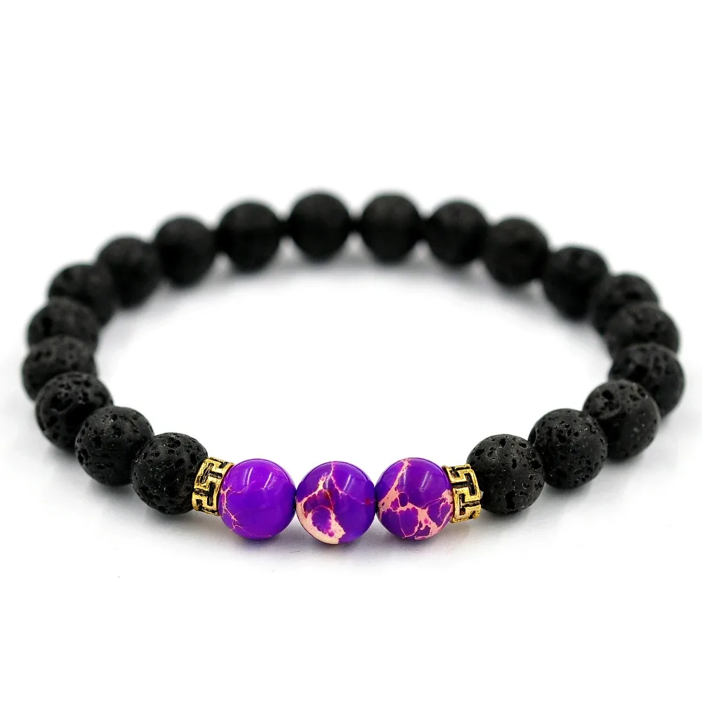 Hot Lava Stone Beads Natural Bracelet Men Jewelry Baldric Hand Strings Energy High Quality Simple Atmosphere | Тематическая одежда