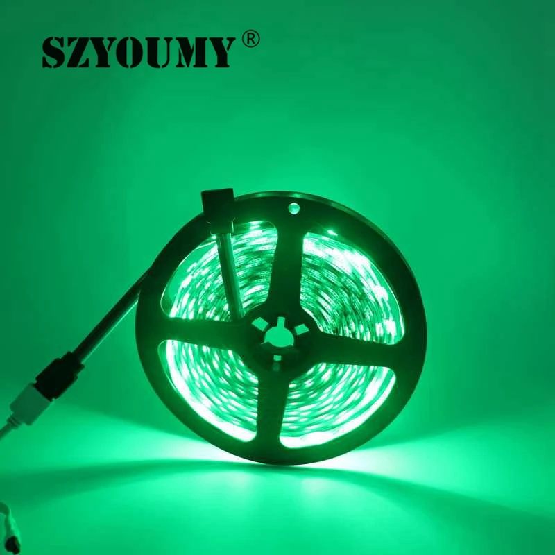 

SZYOUMY LED SMD Strip Lighting RGB 5050 300Leds 5m Non-Waterproof + 24 Keys IR Remote Controller + 5A Power + Box Packing