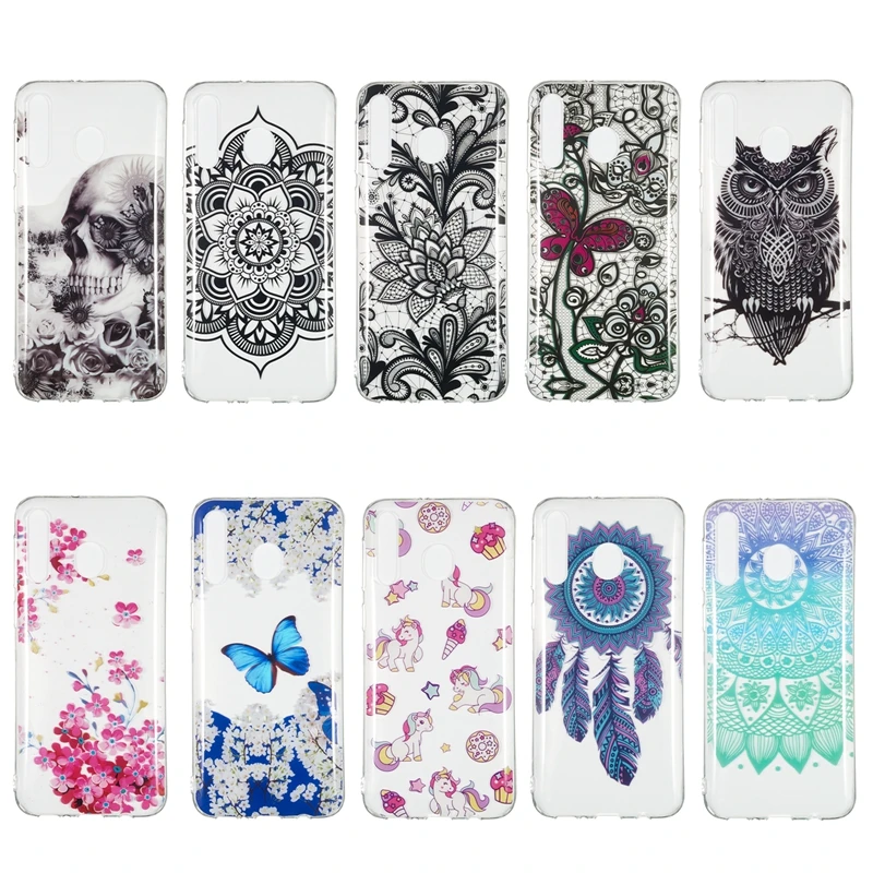 Мягкий чехол из ТПУ и ламинированного пластика для iPhone X XS huawei P30 Lite Y6 Y7 Pro 19 Galaxy M30 M20