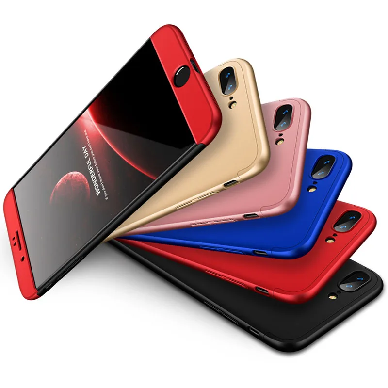 Ударопрочный тонкий прочный Чехол Для Телефона iPhone 7 8 plus Plus 8Plus 360 защита Матовый