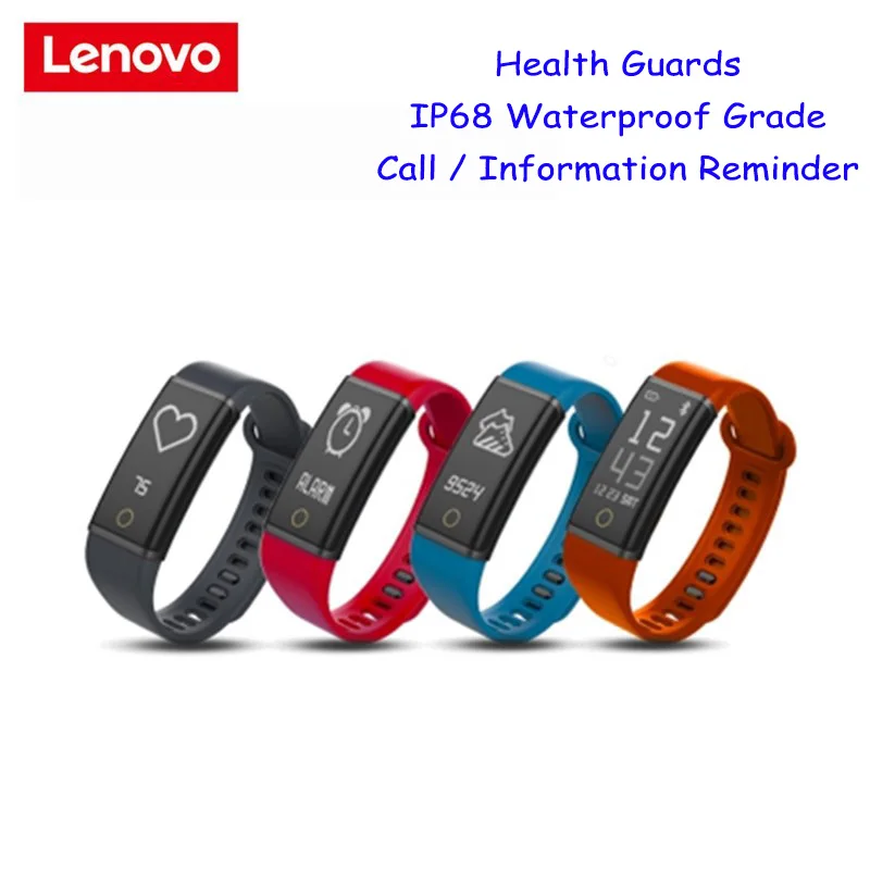 Lenovo Cardio Plus HX03W SmartBand IP68 водонепроницаемый браслет Bluetooth OLED монитор сердечного