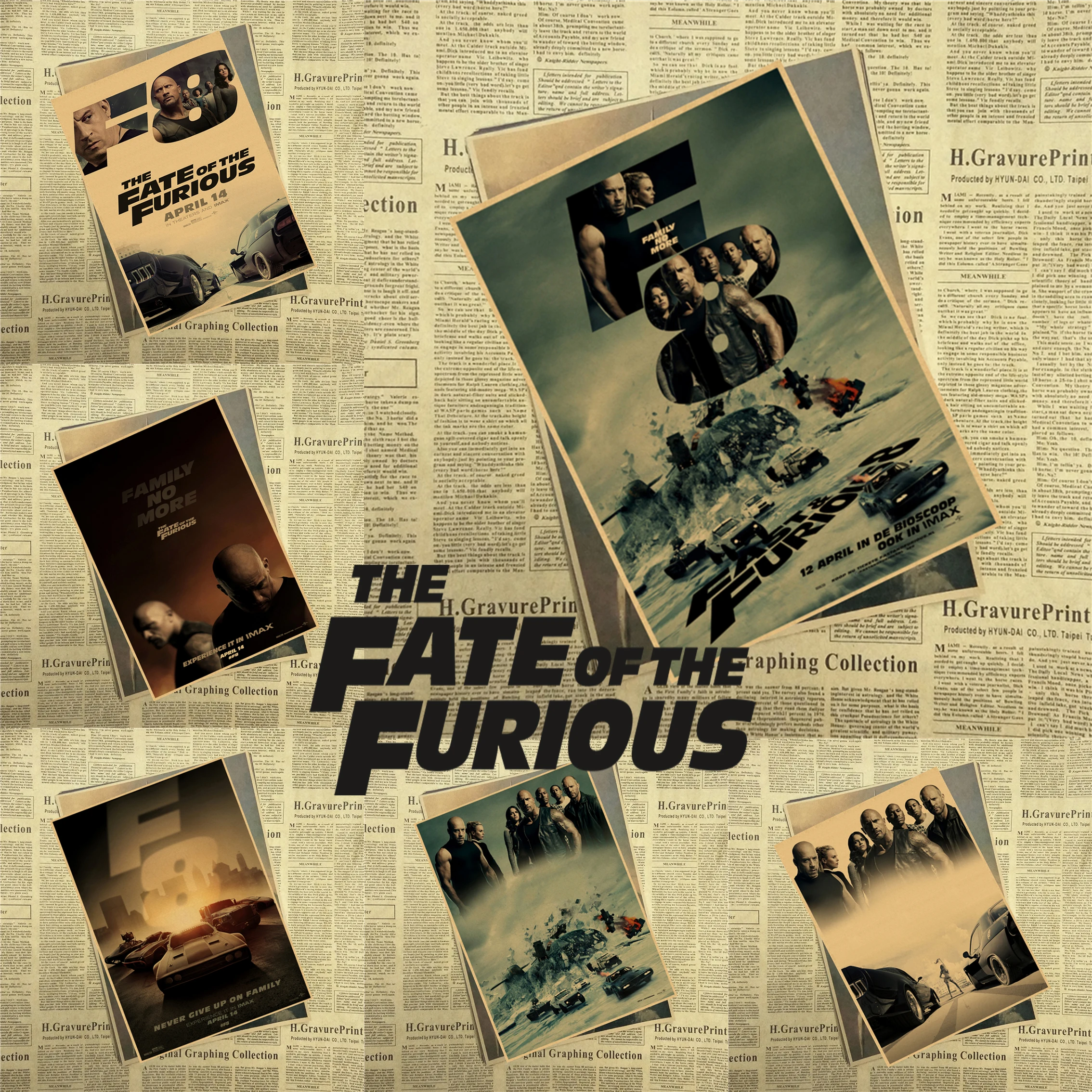 The Fate of the Furious 8 2017 последний фильм Декор для дома Крафт Фильм плакат рисунок