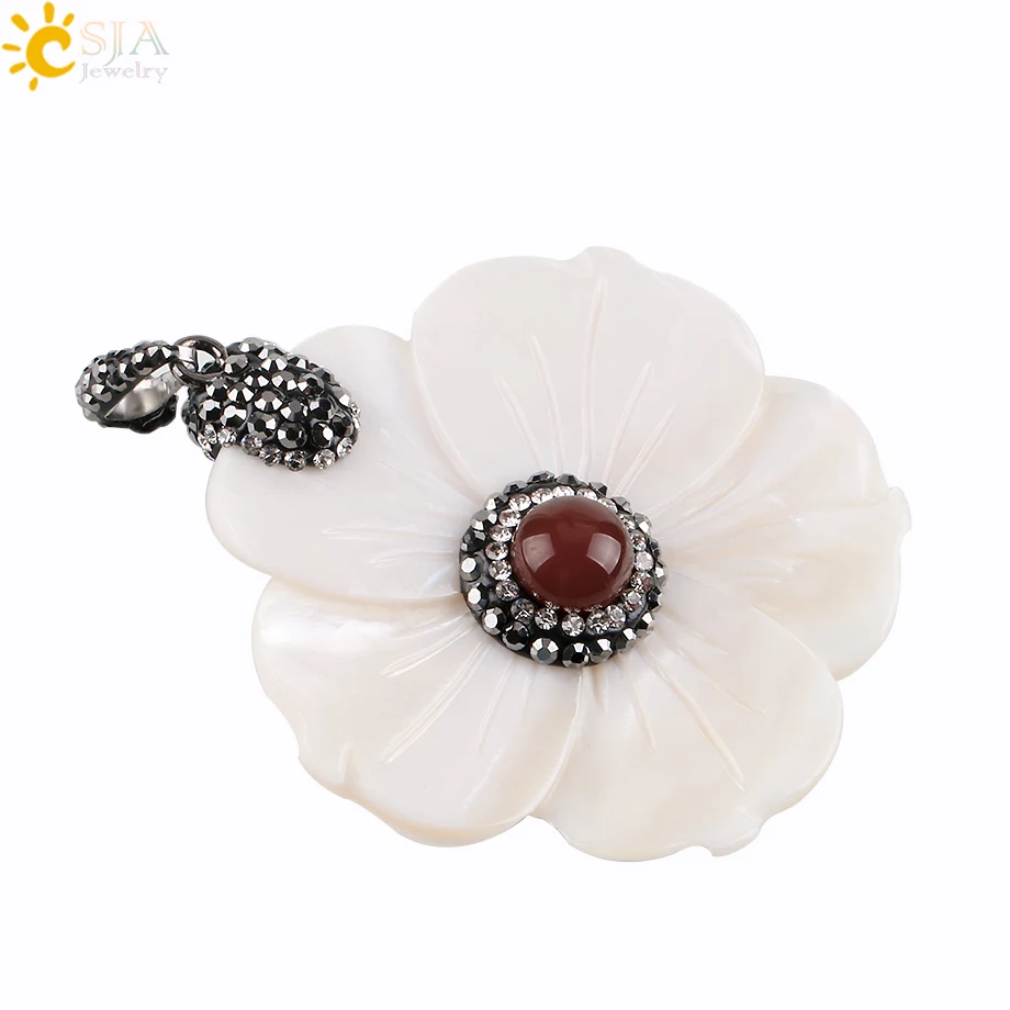 CSJA женские резные ювелирные изделия в виде ракушек 5 см цветок форме лепестков с