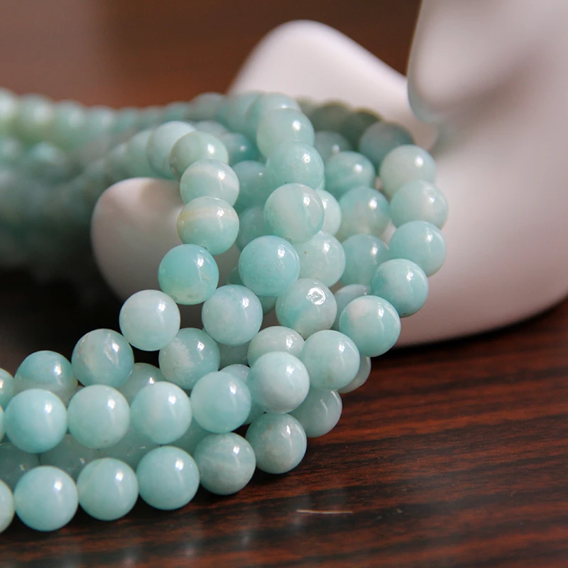 Бусины 8 мм из синего амазонита натуральный драгоценный камень мужской браслет