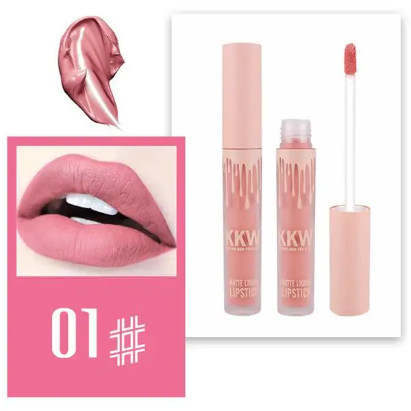 Новая помада Кайли Дженнер матовая Kkw Llipstick стойкая бархатная Помада для губ окрашивание губ Макияж день рождения Коллекция блеск для губ - Цвет: 01