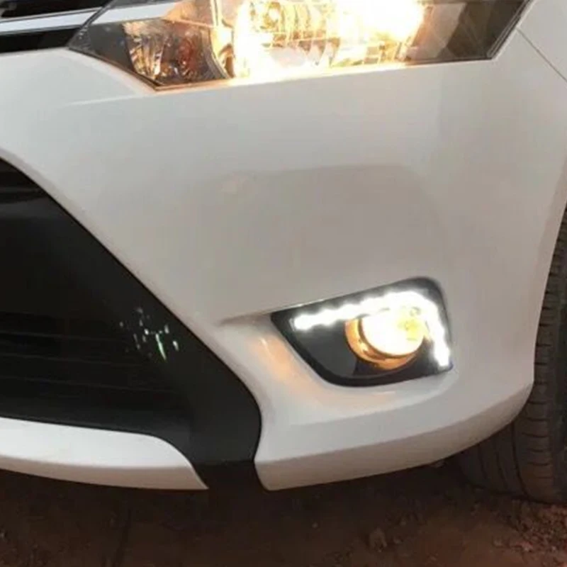 Hlxg 2 шт. 9 светодиоды DRL светодиодный для Toyota Vios 2014 2015 2016 автомобильные мигающие