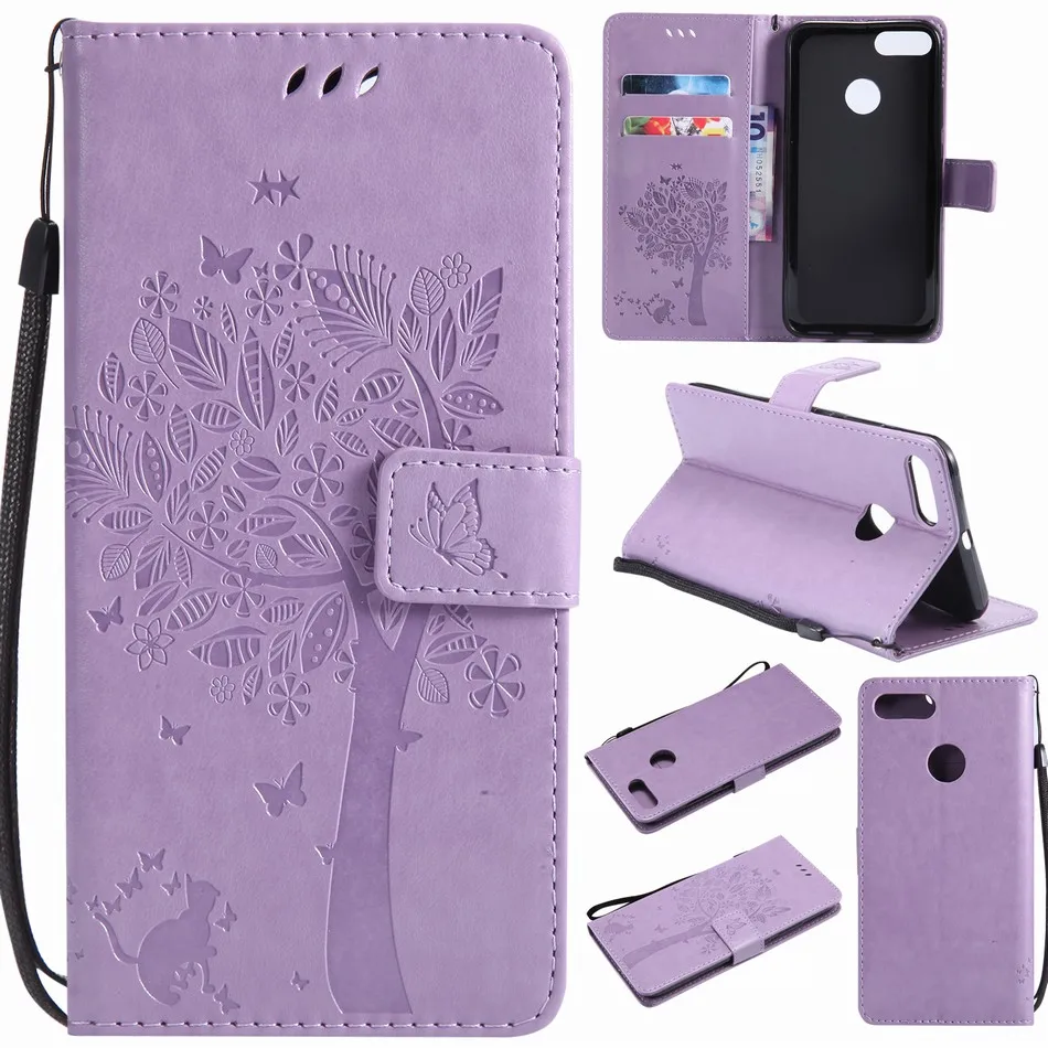 Coque слот для карт кожаные чехлы для телефонов Xiaomi 5 6 5X Mix 2 Redmi 3 3S Note3 Note 4X Mi5 Mi6 дерево кошка тисненый узор с бабочками P06H