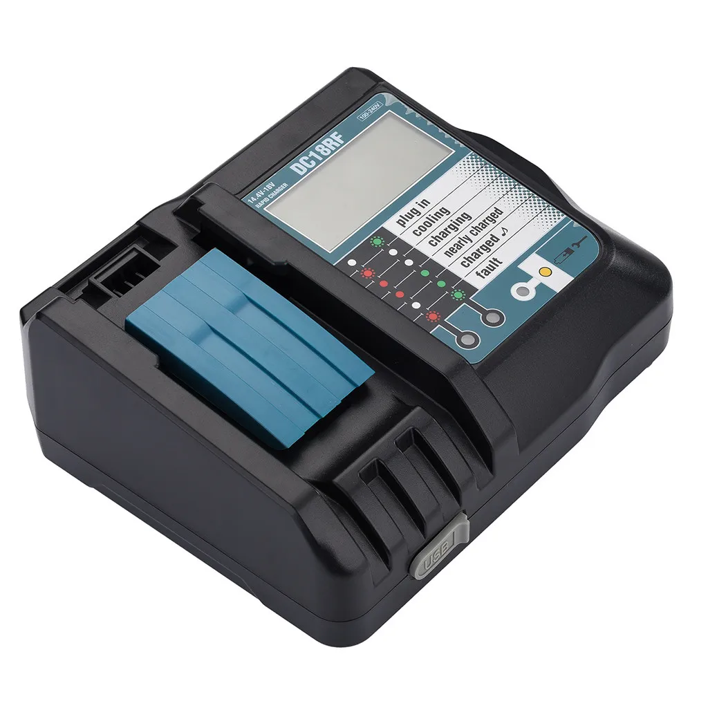 DC18RF литий-ионный аккумулятор зарядное устройство 2.1A Зарядка для Makita 14 4 в-18 в BL1830