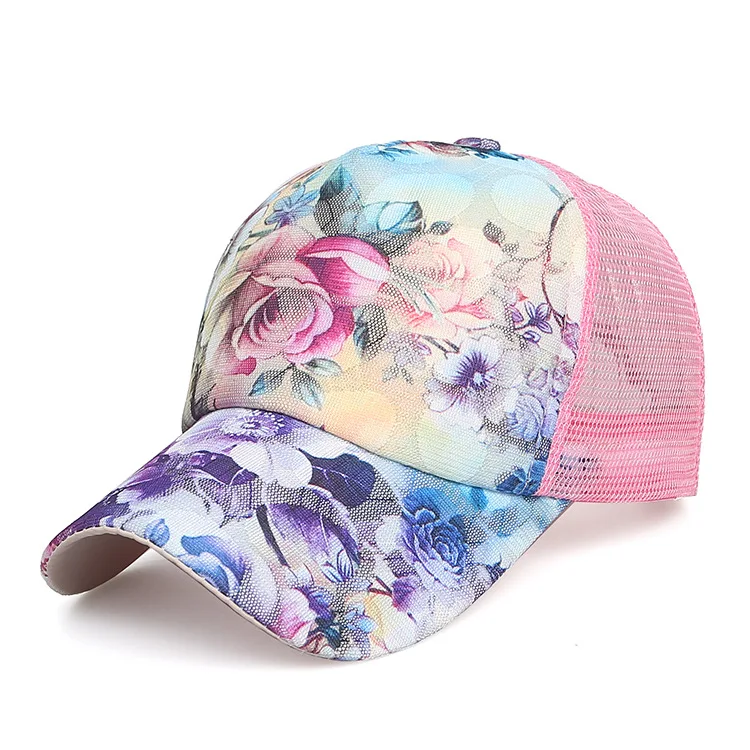 

2018 Baseball cap woman summer flowers lady Boys Girls Hip Hop Flat Hat fashion