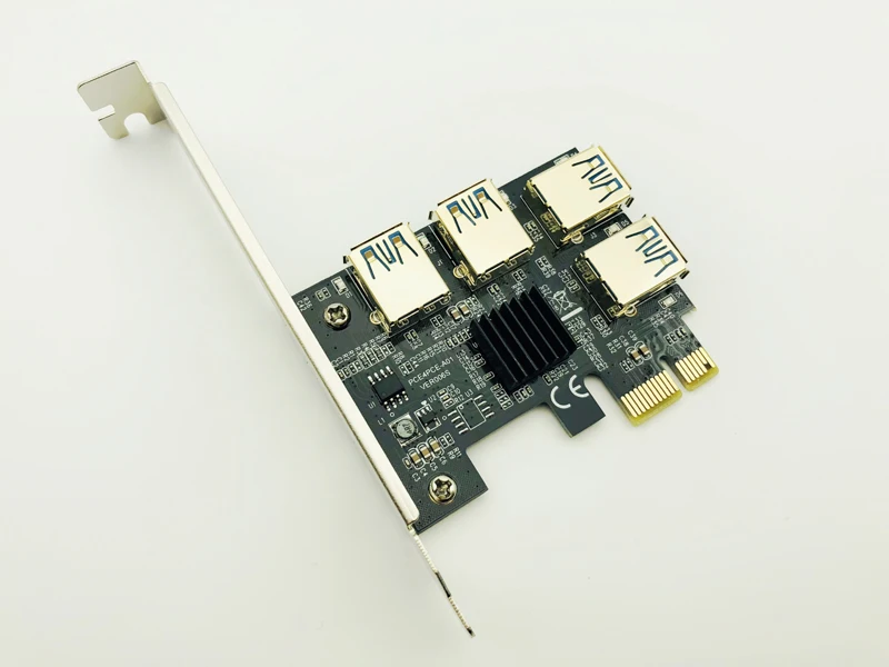 Райзер карта PCI E с 1 на 4 портами Express 16X внешний адаптер МУЛЬТИПЛИКАТОРНАЯ PCIe для