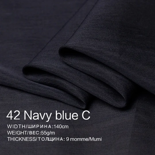 Navy blue C-136 Перламутровый шелк качество гладкий шелк/хлопок ткань летнее платье одежда на подкладке материал DIY Одежда Ткани шелк/хлопок - Цвет: Navy blue C-136