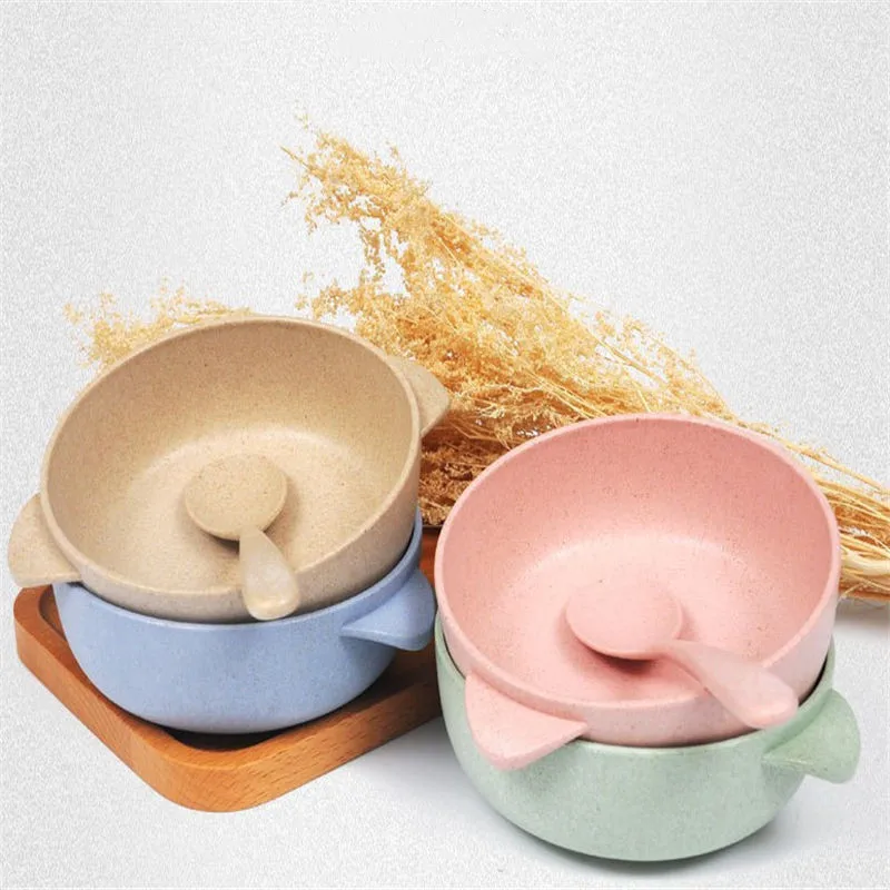 Креативная натуральная Пшеница соломенная детская чаша отправить ложку