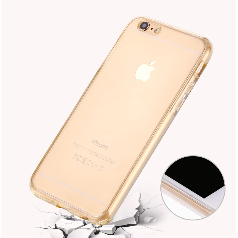 Coque Сверхтонкий из прозрачного ТПУ гибкий мягкий двойной обложка чехол для Apple