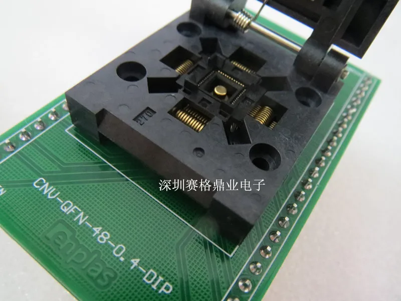 Clamshell QFN-48(52)BT-0.4-01 QFN48/MLF48 6*6mm pitch 0.4mm IC Burning seat Adapter testing seat Test Socket test bench