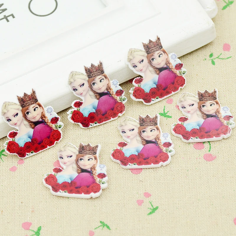 Каваи мультфильм плоское заднее украшение из смолы сестра Эльза Анна фигурка Фея