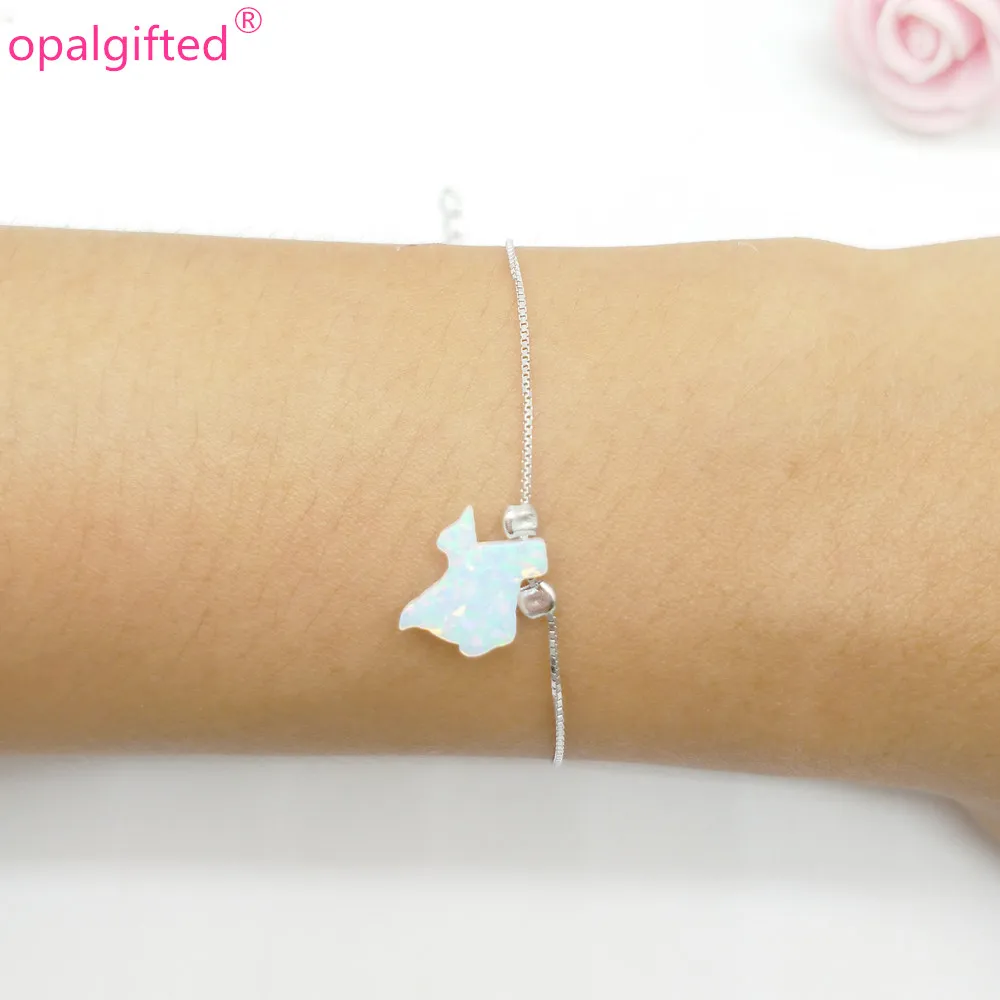 (1pc/lot)Hot!! 12mm White Synthetic Texas Map Opal Bracelet with 925 silver opal bracelet for fashion gift Free Shipping | Украшения и