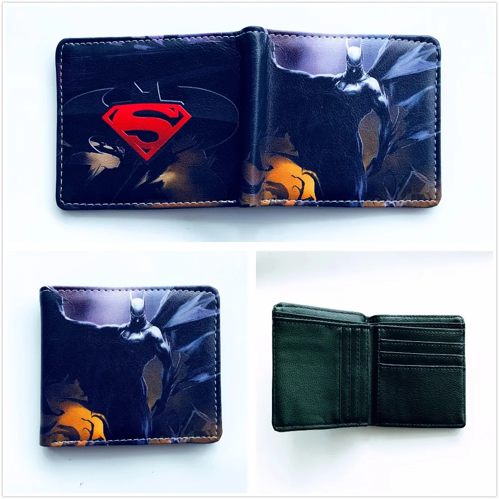 2018 новый дизайн американский герой Супермен Бэтмен бумажник Bi-fiod Короткие PU