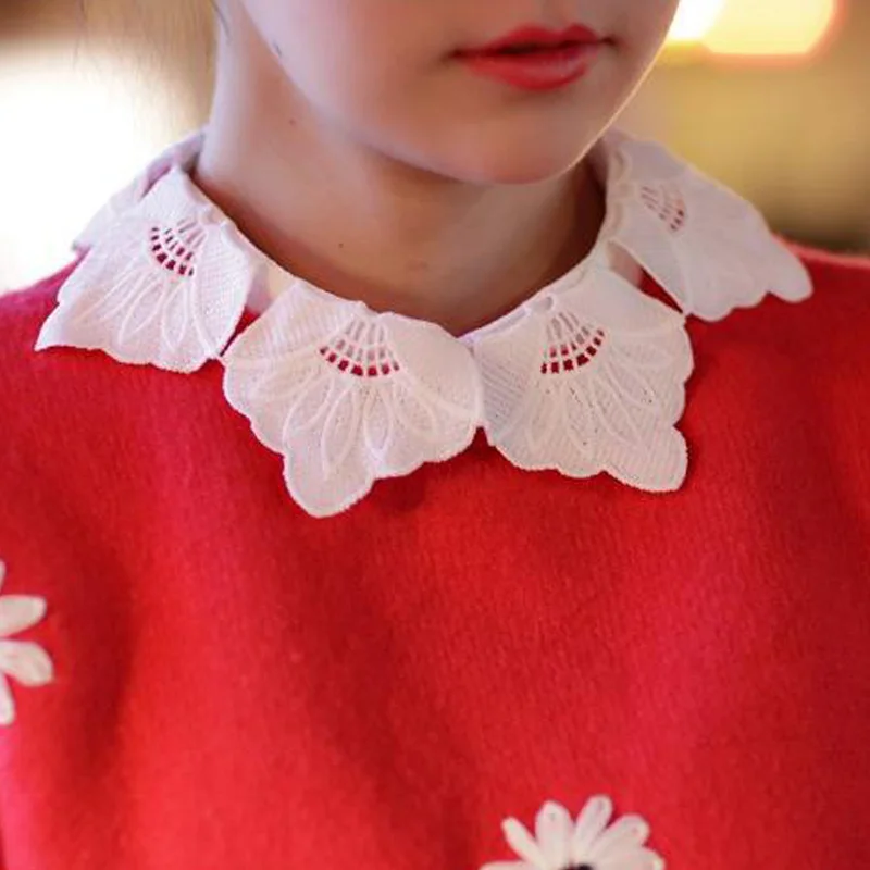 Женская рубашка с отложным воротником винтажный белый свитер со съемным 2017|designer