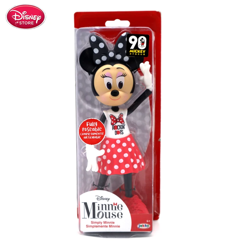Дисней Минни Маус Rockin's Dots поп суперзвезда Минни Микки Маус Фигурки ПВХ Модель Игрушки для девочек на день рождения