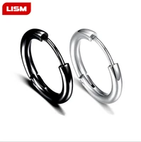 titanium steel earrings prevent allergy accessories hipster rock style versatile personality round stainless steel ear earrings