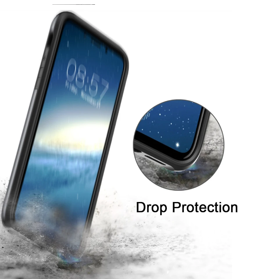 Шок Зондского слайд слот для карты держатель чехол телефона iPhone X Силиконовый
