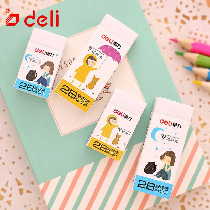 Deli 3 шт. Ластики для карандашей школьные канцелярские принадлежности ластик