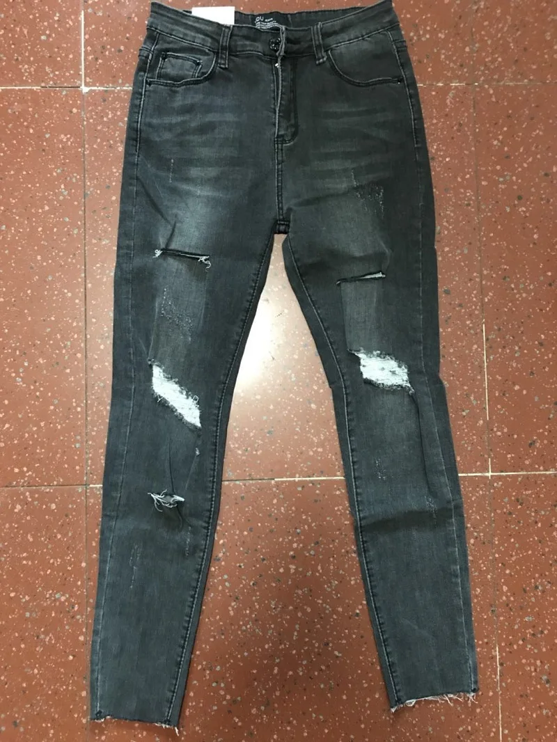 2018 весенне осенний наряд дымчато серые узкие джинсы женские Стретч брюки для