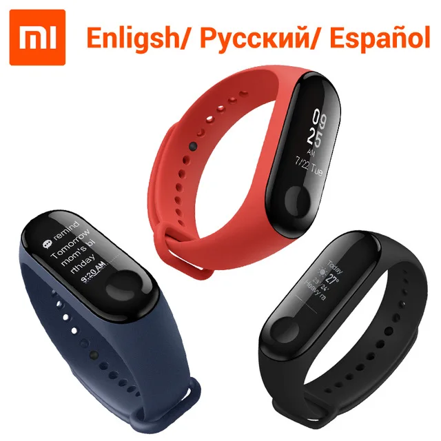 Смарт браслет Xiaomi Mi Band3 0 78 &quotOLED сенсорный экран Отклонение вызова Пульс частота