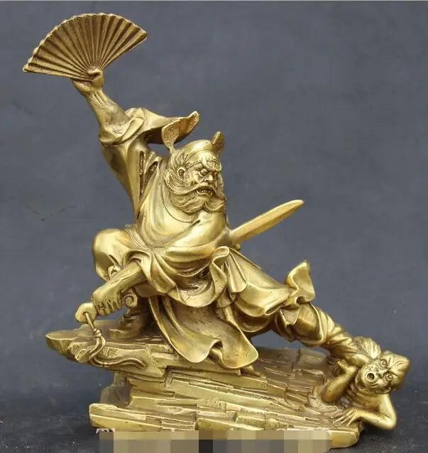10" Chinese Feng Shui Bronze Taoism Tianshic Zhong Kui ZhongKui Ghost Statue