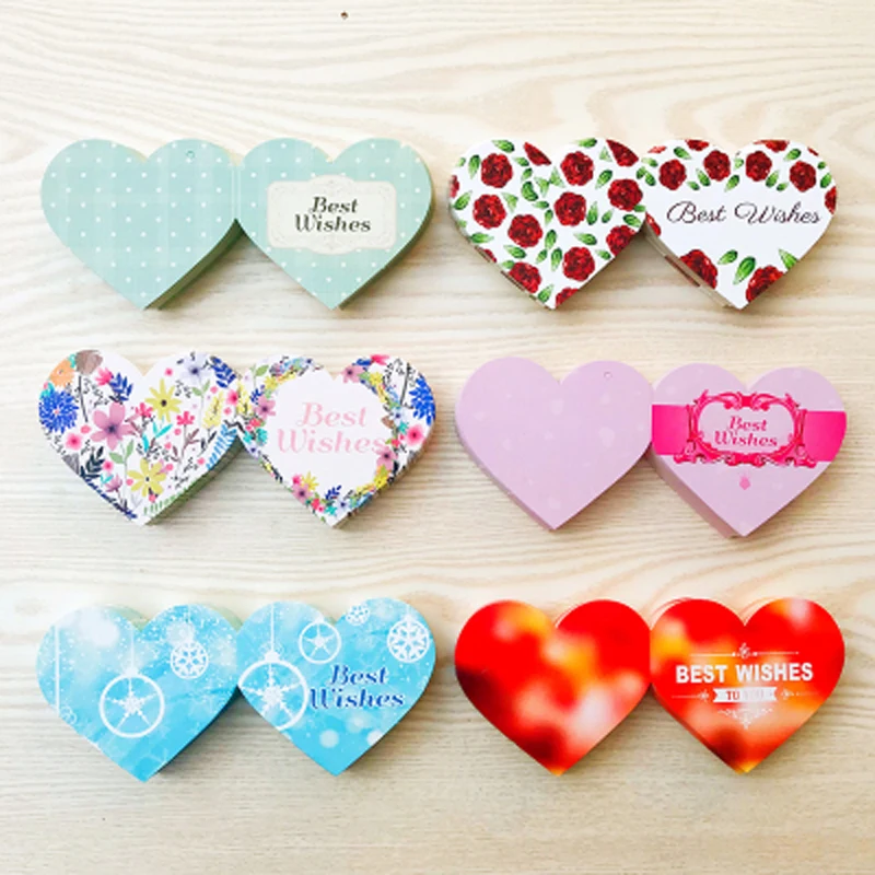 30 шт./лот дизайн сердца День Святого Валентина свадьба двойной сложенный