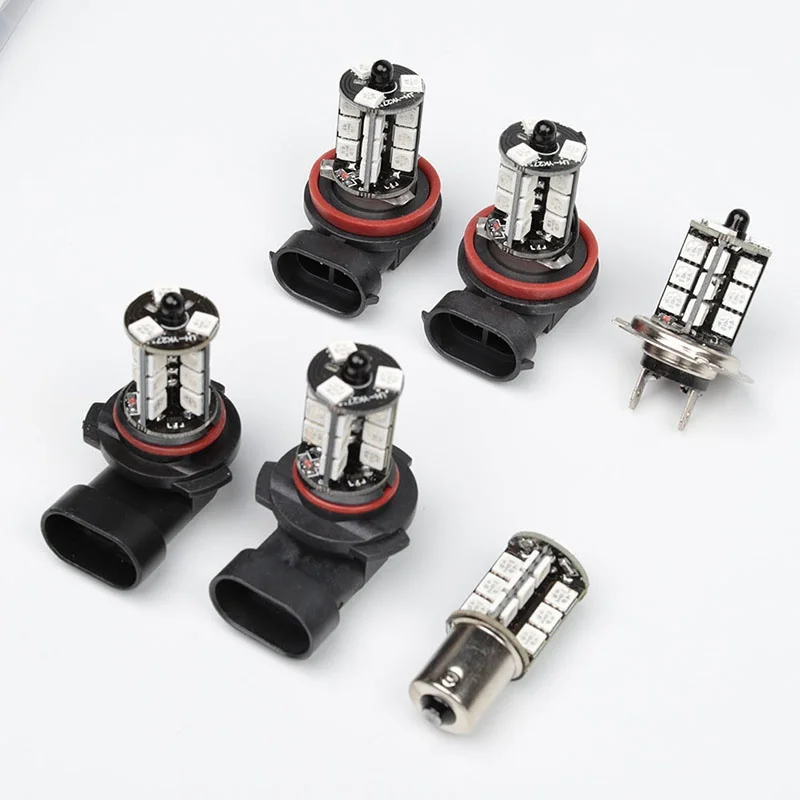 Светодиодная лампа 27SMD Blub 2x5050 RGB 9005/9006/H11/H7 автомобильная фара заднего хода