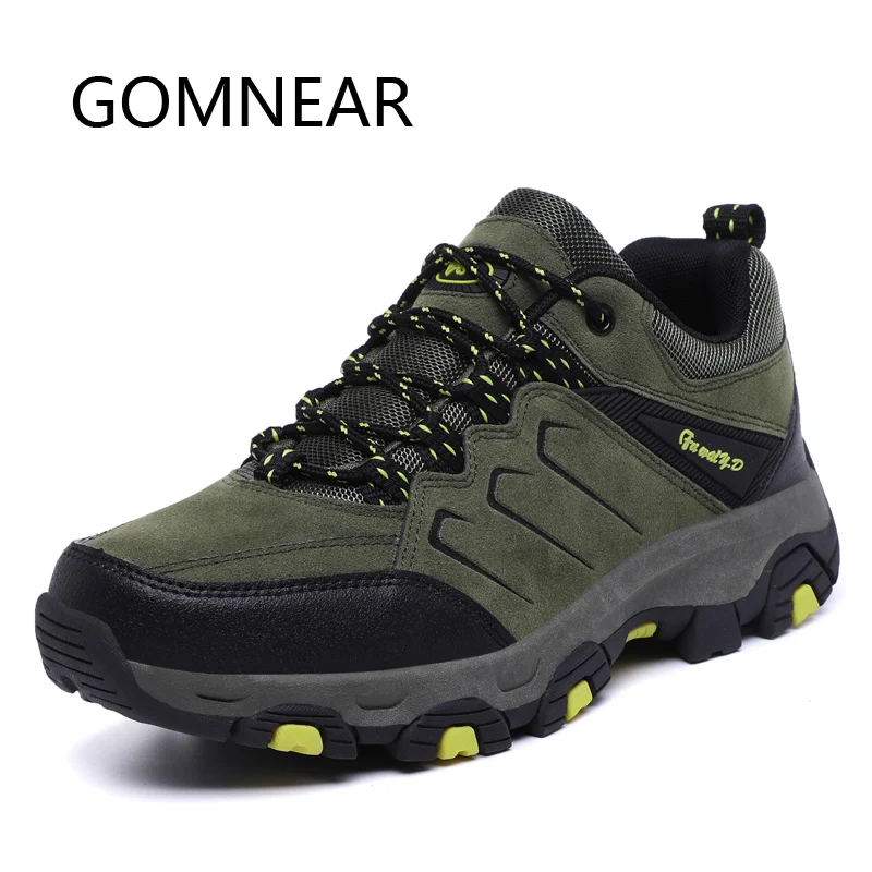 GOMNEAR New Arrival Men's Hiking Shoes Winter Trekking Hunting Sneakers Outdoor Breathable Anti-skid Camping Boots For Male