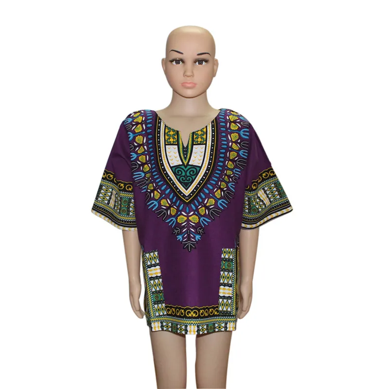 light purple Mr hunkle детская новая Дизайн традиционные африканские Костюмы Дашики Печать платье Размеры XXS-XL - Цвет: light purple