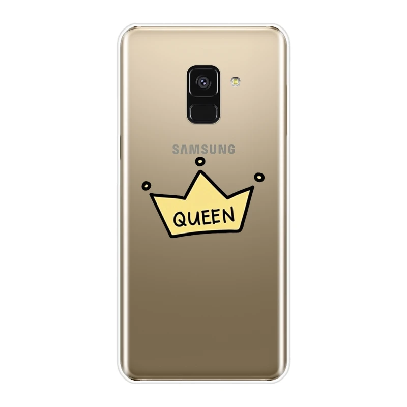 Чехол для телефона Samsung Galaxy A6 A8 Plus 2018 силиконовая Мягкая задняя крышка King и Queen A3 A5