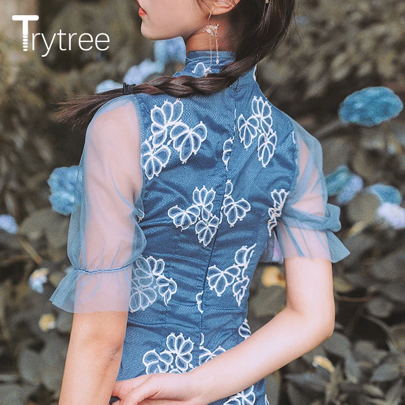 Женское платье футляр Trytree Повседневное до колена с цветочным принтом и