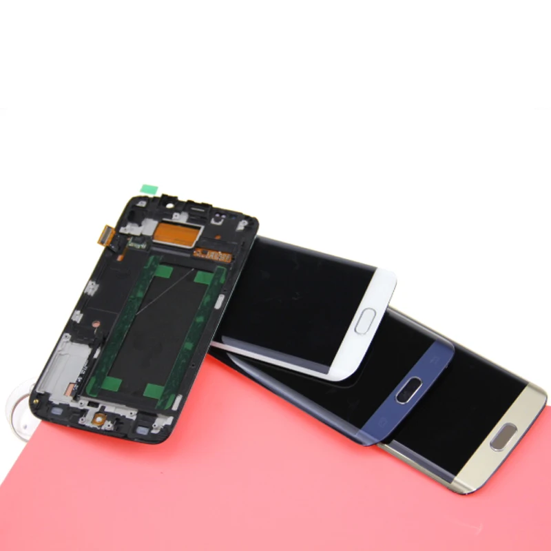 Синий белый золотой 100% tesed LCD с рамкой для SAMSUNG Galaxy s6 edge G925 G925I G925F сенсорный экран