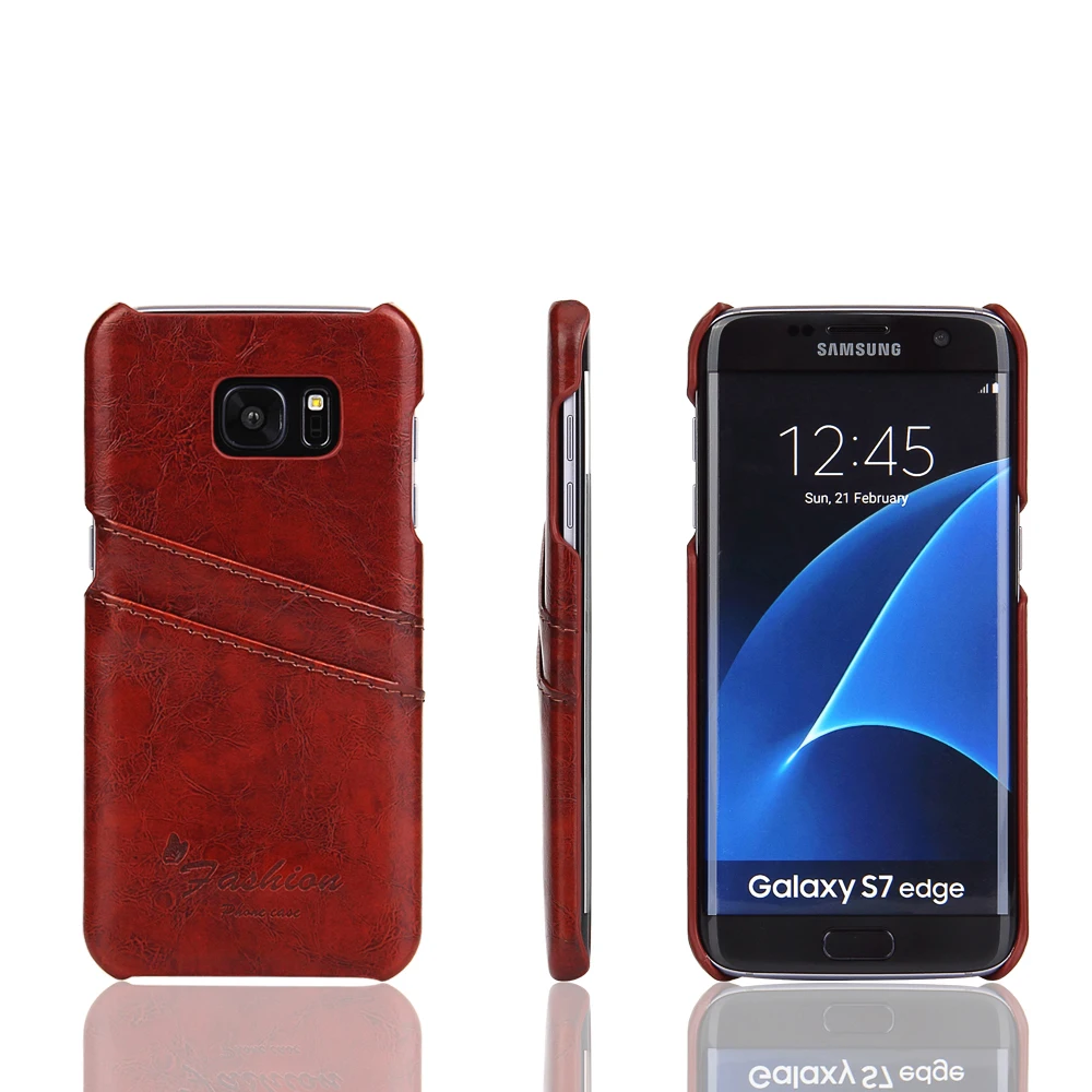 Anyrow Luxury Card Holder Leather Case For Samsung Galaxy S7 Edge Cover Wallet Oil Touch Shell On Phone Cases Bag Coquille Kabuk |