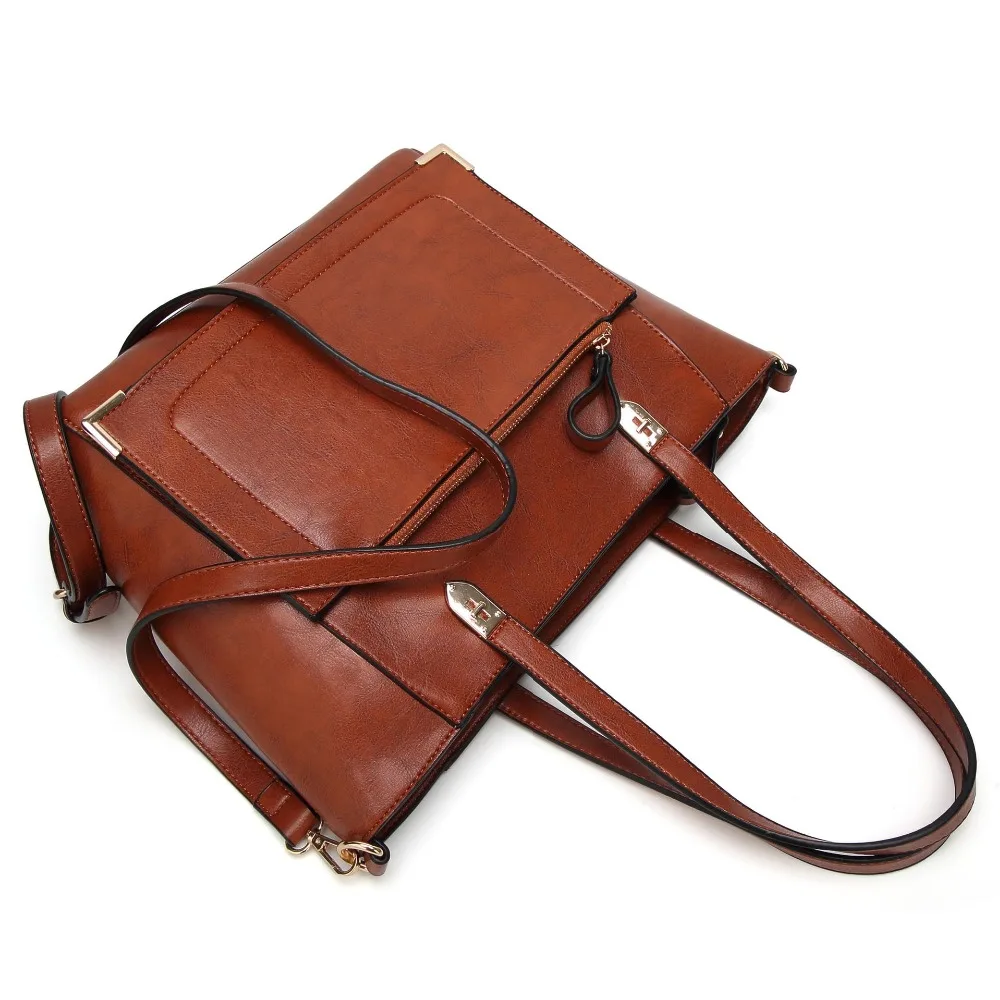 Модные женские туфли pu сумочка масло воск кожа женщины сумка большой Ёмкость