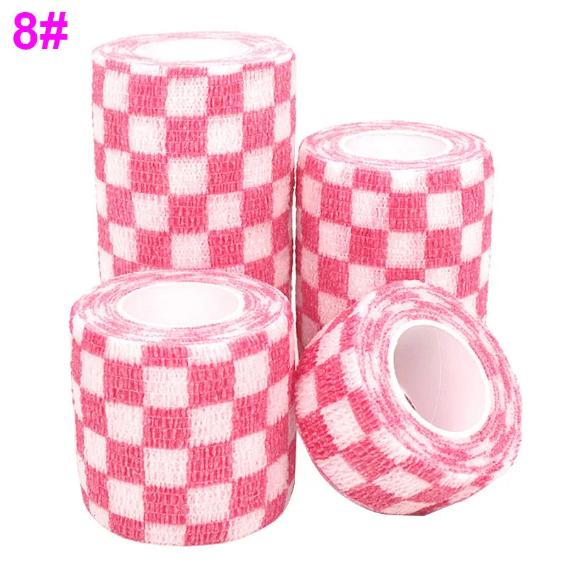 8 Pink Square 1 шт. напечатанный спортивный коленный протектор 4,5 м лечебная терапия эластичный бандаж красочные самоклеящиеся ленты для пальцев суставов домашних животных - Цвет: 8 Pink Square