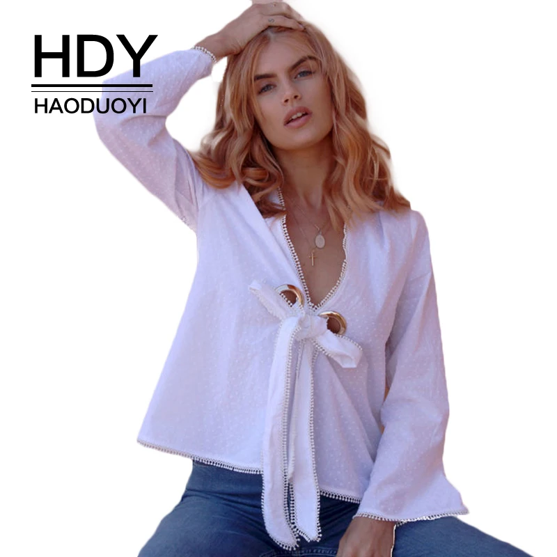 HDY Haoduoyi одежда насыщенный Белый Сладкий Для женщин Рубашки для мальчиков