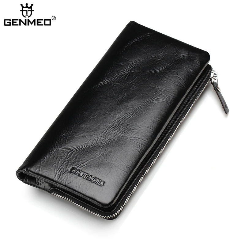GENMEO Новое поступление кошельки из натуральной кожи мужской кошелек бычьей сумка