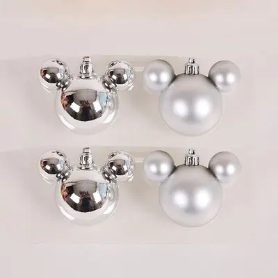 Silver ears ball Украшения для рождественской елки шар олень звезда пряник человек Лось кулон Подарите вашему ребенку прекрасный подарок - Цвет: Silver ears ball