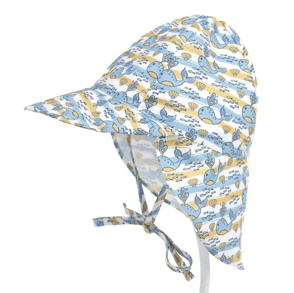 whale hat Летняя Детская Солнцезащитная шляпа, Детская уличная Защита от УФ Пляжные кепки, детская шапочка для плавания для мальчиков и девочек 0-5 лет - Цвет: whale hat
