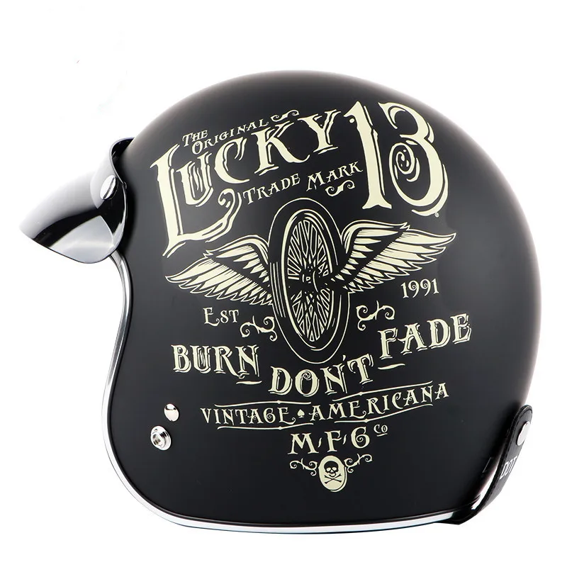 Мотоциклетный шлем TORC Lucky 13 винтажный с открытым лицом для скутера T50|helmet motocross|helmet
