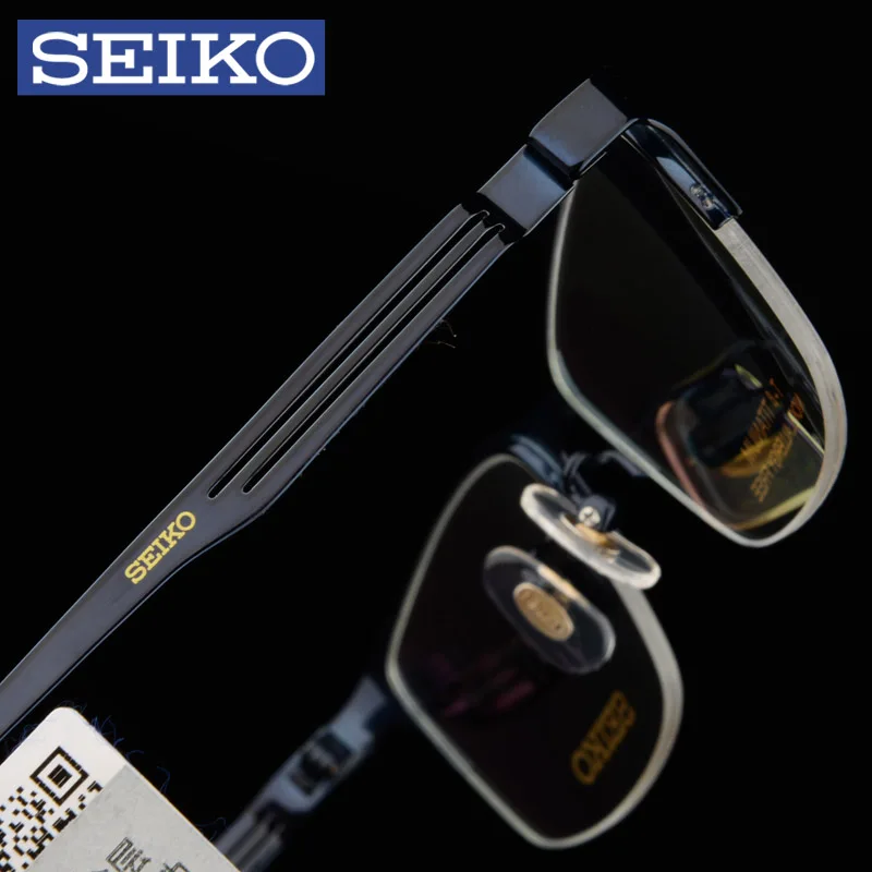 SEIKO очками половина оправы глаз Для мужчин Титан очки Browline оптические