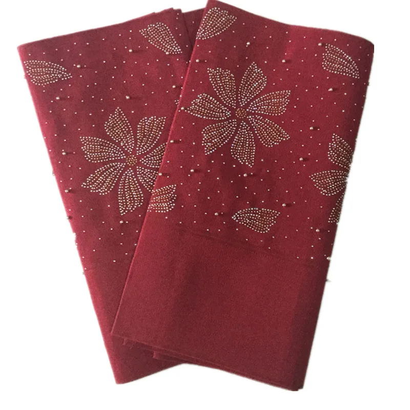 Nigerian Rhinestones Gele Headtie Fashion Aso Oke With Beads And Shiny Stones Asooke For Lady Party 2piece/lot 40 | Дом и сад